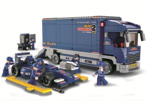 KLOCKI SLUBAN B357 Formuła 1 z ciężarówką transportową RACING TEAM 641el.