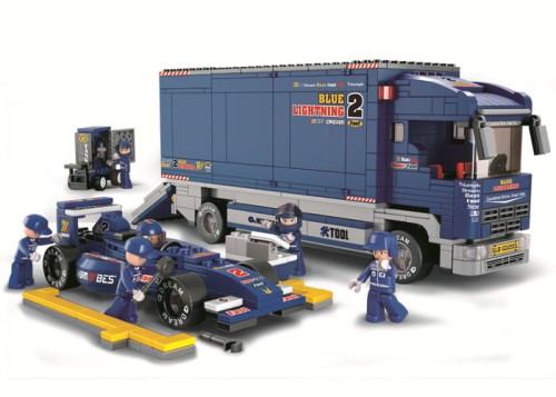 KLOCKI SLUBAN B357 Formuła 1 z ciężarówką transportową RACING TEAM 641el.