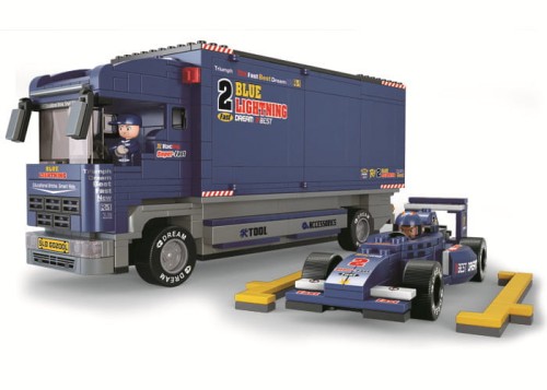 KLOCKI SLUBAN B357 Formuła 1 z ciężarówką transportową RACING TEAM 641el.