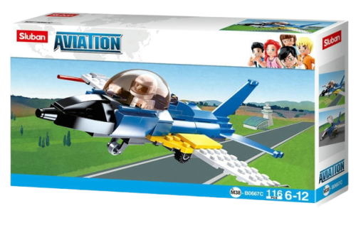 KLOCKI SLUBAN B0667C Niebieski Samolot Aviation 116 El.
