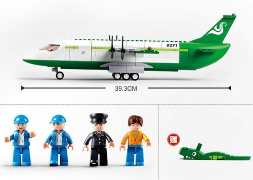 KLOCKI SLUBAN B0371 Zielony Samolot Pasażerski Aviation 383 El.