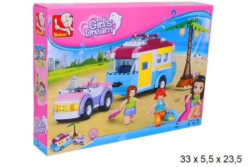 KLOCKI SLUBAN B0606 Autko z Przyczepą Kamper Girl's Dream 272 El.