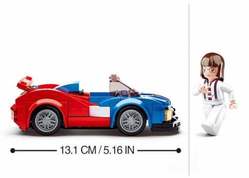 KLOCKI SLUBAN B0633E Niebiesko-Czerwona Wyścigówka Car Club 164 El.