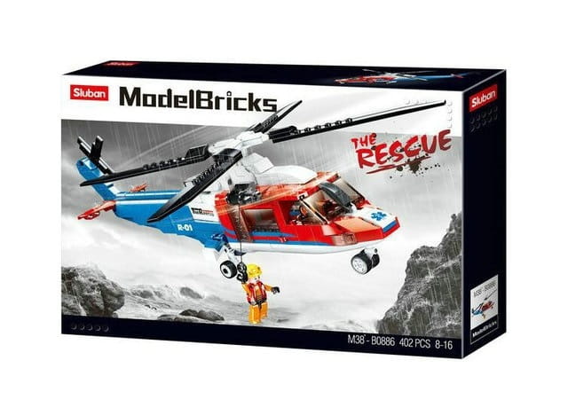 KLOCKI SLUBAN HELIKOPTER RATUNKOWY GÓRSKI POGOTWIE GOPR 402 EL. M38-B0886 KOMPATYBILNE Z LEGO COBI