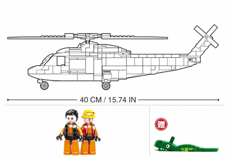 KLOCKI SLUBAN HELIKOPTER RATUNKOWY GÓRSKI POGOTWIE GOPR 402 EL. M38-B0886 KOMPATYBILNE Z LEGO COBI