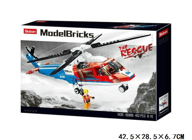 KLOCKI SLUBAN HELIKOPTER RATUNKOWY GÓRSKI POGOTWIE GOPR 402 EL. M38-B0886 KOMPATYBILNE Z LEGO COBI