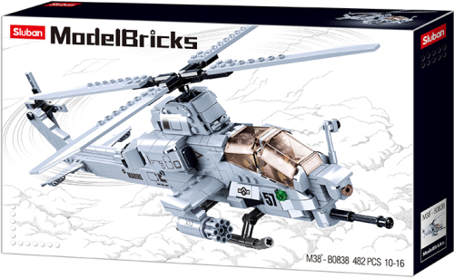 KLOCKI SLUBAN B0838 Helikopter szturmowy Modelbricks 482 EL.