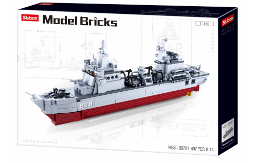 KLOCKI SLUBAN B0701 Okręt wojskowy Modelbricks 497 EL.