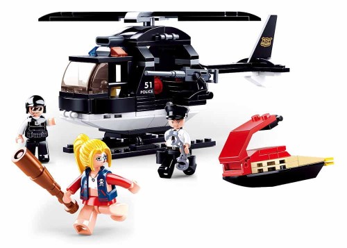 KLOCKI SLUBAN B0651 Helikopter Policyjny  + Skuter POLICE 221 EL.