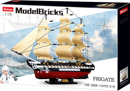 KLOCKI SLUBAN B0836 Statek Fregata Modelbricks 1118 El.