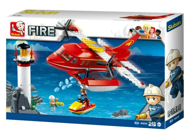 KLOCKI SLUBAN B0629 Samolot Straży Pożarnej + Latarnia morska FIRE 348 EL