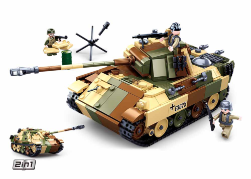 KLOCKI SLUBAN B0859 Czołg średni 2W1 WWII ARMY 725 EL.