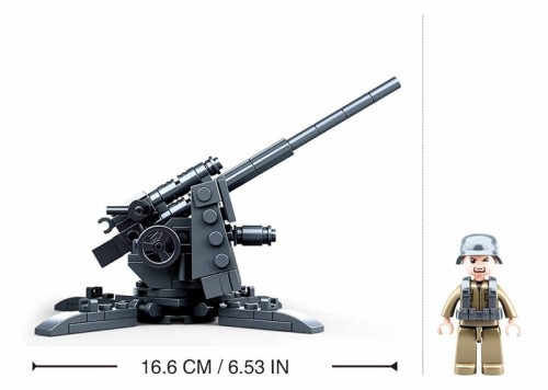 KLOCKI SLUBAN B0825 Działo Przeciwlotnicze WWII ARMY 115 EL. M38-B0825