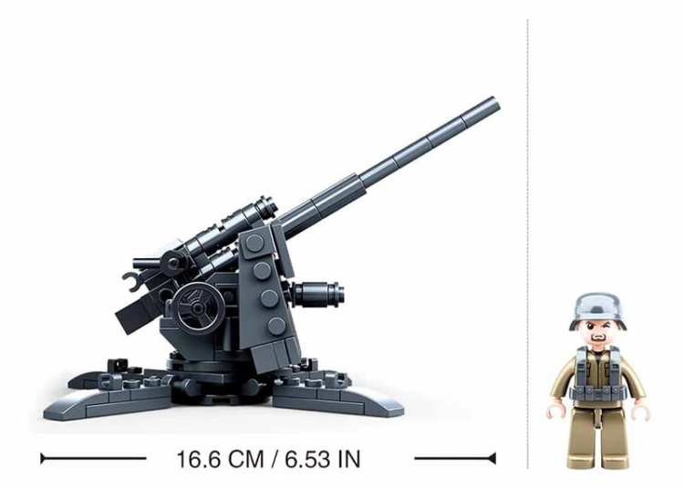 KLOCKI SLUBAN B0825 Działo Przeciwlotnicze WWII ARMY 115 EL. M38-B0825