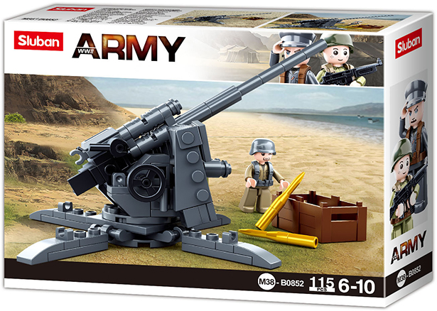 KLOCKI SLUBAN B0825 Działo Przeciwlotnicze WWII ARMY 115 EL. M38-B0825