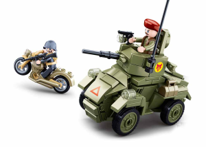 KLOCKI SLUBAN B0710 Czołg + Motocykl  ARMY WWII 154 EL.
