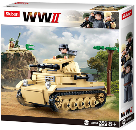 KLOCKI SLUBAN B0691 Czołg PANZER II WWII ARMY 356 EL.
