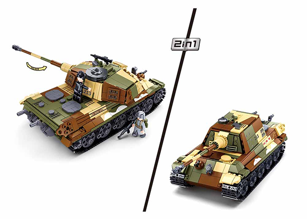 KLOCKI SLUBAN B0980 Czołg 2W1 WW2 ARMY  930 EL