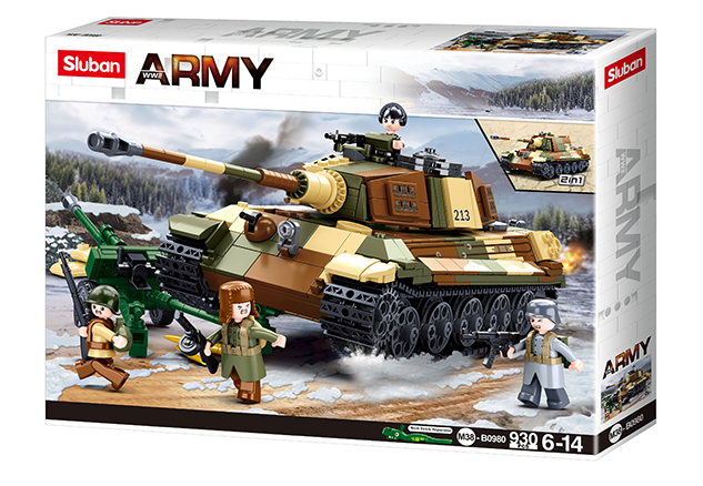KLOCKI SLUBAN B0980 Czołg 2W1 WW2 ARMY  930 EL