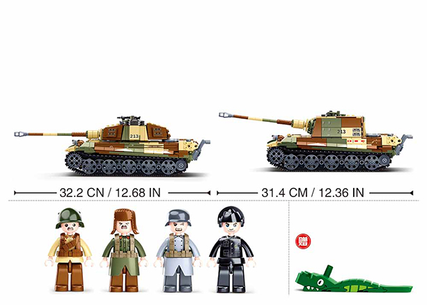 KLOCKI SLUBAN B0980 Czołg 2W1 WW2 ARMY  930 EL