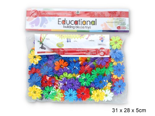 KLOCKI EDUKACYJNE Kwiatki 140 El.