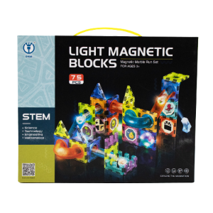 KLOCKI MAGNETYCZNE Kulodrom Zjeżdżalnia ze Światłem 75 El.