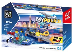 KLOCKI BLOCKI KB0654 Motorówka Helikopter 2W1 MyPolice 112 El.