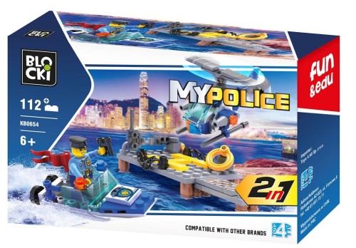 KLOCKI BLOCKI KB0654 Motorówka Helikopter 2W1 MyPolice 112 El.