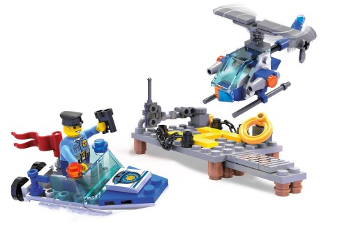 KLOCKI BLOCKI KB0654 Motorówka Helikopter 2W1 MyPolice 112 El.