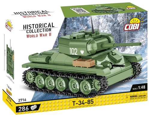 KLOCKI COBI 2716 Czołg T34-85 RUDY 102 HC WWII 286 El.