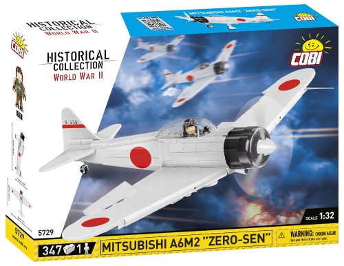 KLOCKI COBI 5729 Samolot MITSUBISHI A6M2 HC WW2 347 El.