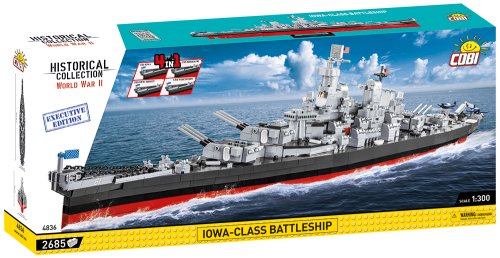 KLOCKI COBI 4836 Okręt lowa-Class Battleship (4in1) "EE" HC WW2 2685 El.