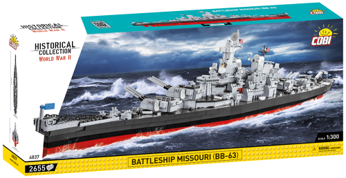 KLOCKI COBI 4837 Okręt Battleship Missouri (BB-63) HC WW2 2655 El.
