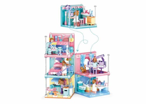 KLOCKI SLUBAN Zestaw Domek 6 Pomieszczeń Girl's Dream MINI HANDCRAFT 660EL.