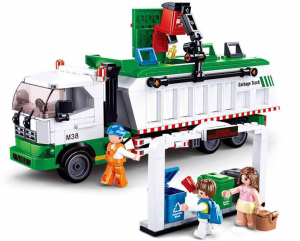 KLOCKI SLUBAN B0780 Śmieciarka Zbiórka odpadów segregowalnych TOWN GARBAGE TRUCK 432 el.