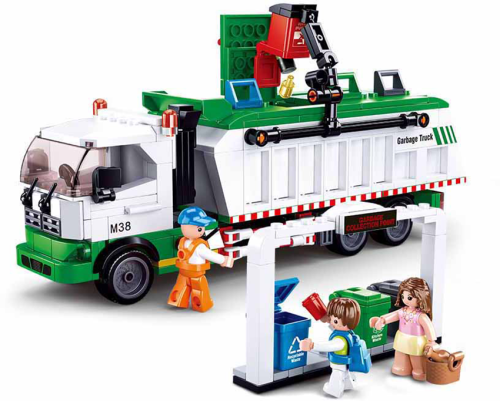 KLOCKI SLUBAN B0780 Śmieciarka Zbiórka odpadów segregowalnych TOWN GARBAGE TRUCK 432 el.