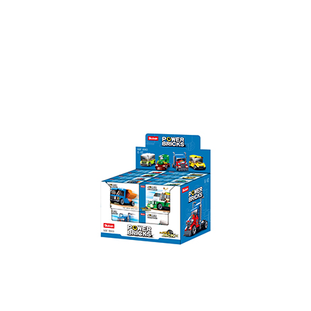KLOCKI SLUBAN B0933 Zestaw 8 szt. Mini Pojazdy z Napędem Power Bricks