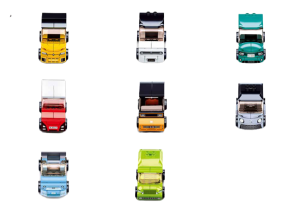 KLOCKI SLUBAN B1067 Zestaw 8 szt. Mini Pojazdy z Napędem Power Bricks
