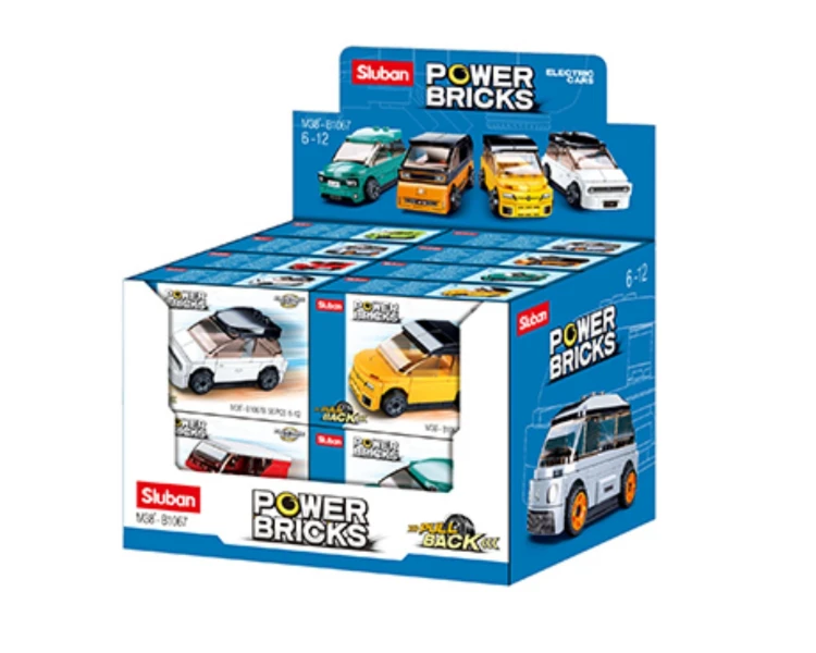 KLOCKI SLUBAN B1067 Zestaw 8 szt. Mini Pojazdy z Napędem Power Bricks