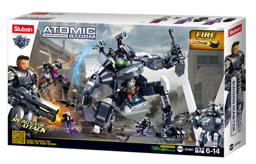 KLOCKI SLUBAN B1061 ROBOT ZWIERZĘ ATOMIC SWORD MASTER STORM 632EL.