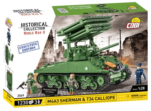 KLOCKI COBI 2569 M4A3 Sherman & T34 Calliope - Executive Editon HC WW2 1230 El.