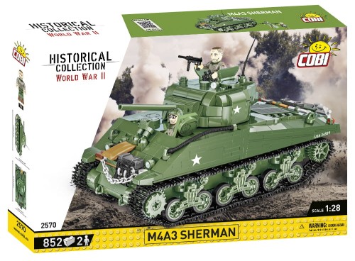 KLOCKI COBI 2570 Czołg M4A3 Sherman HC WW2 852 El.