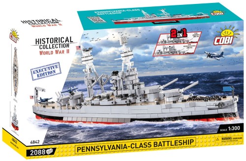KLOCKI COBI 4842 Okręt Pennsylvania - Class Battleship (2in1) - Executive Edition HC WW2 2088 EL.