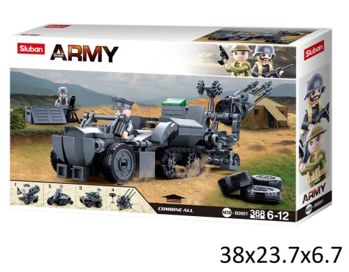 KLOCKI SLUBAN B0681 Pojazd wojskowy 4w1 ARMY 368 el.