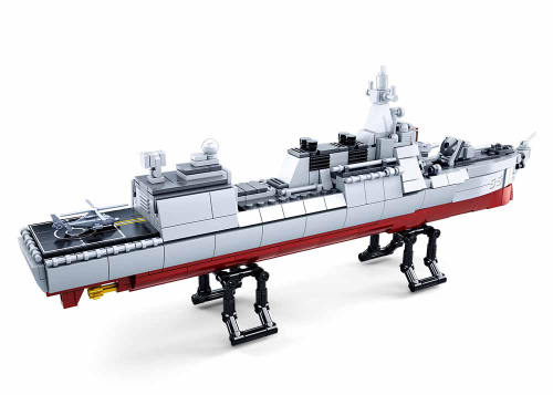 KLOCKI SLUBAN B0700 Okręt wojskowy Niszczyciel Modelbricks 578 el.