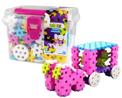 KLOCKI MELI 50080 Basic Constructor Pink Travel Box 250 el.