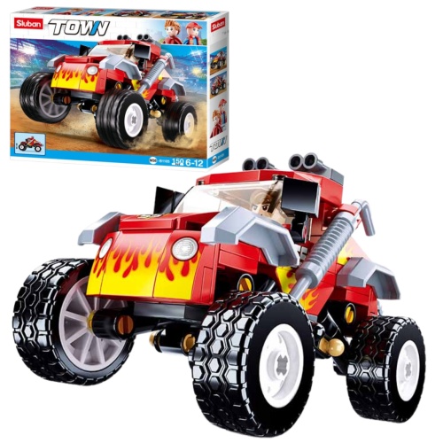 KLOCKI SLUBAN B1105 Czerwony monster truck TOWN 150 el.