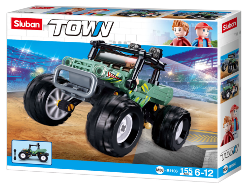 KLOCKI SLUBAN B1106 Pojazd terenowy zielony TOWN 155 el.