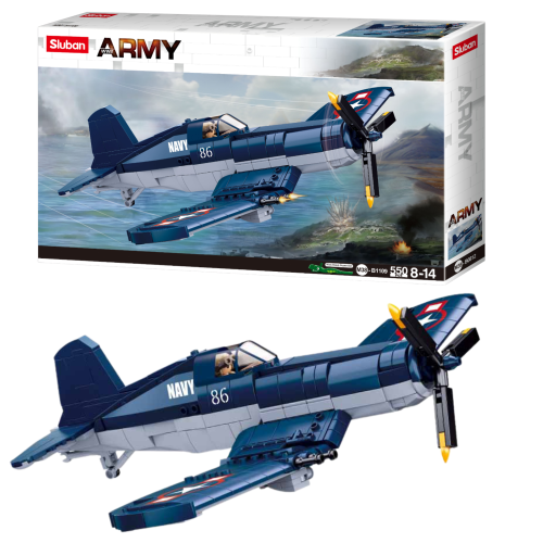 KLOCKI SLUBAN B1109 Myśliwiec F4U ARMY 550 el.