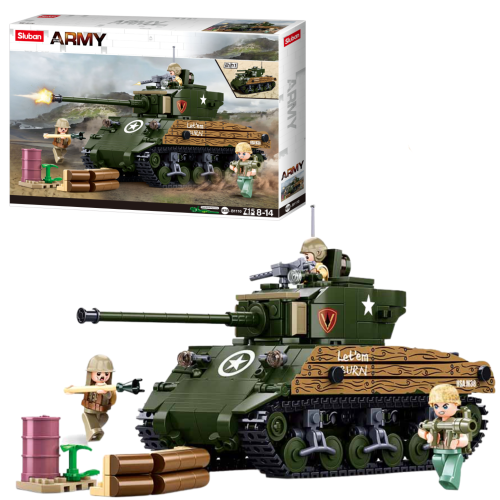 KLOCKI SLUBAN B1110 Czołg średni M4A3(76W) ARMY 715 el.